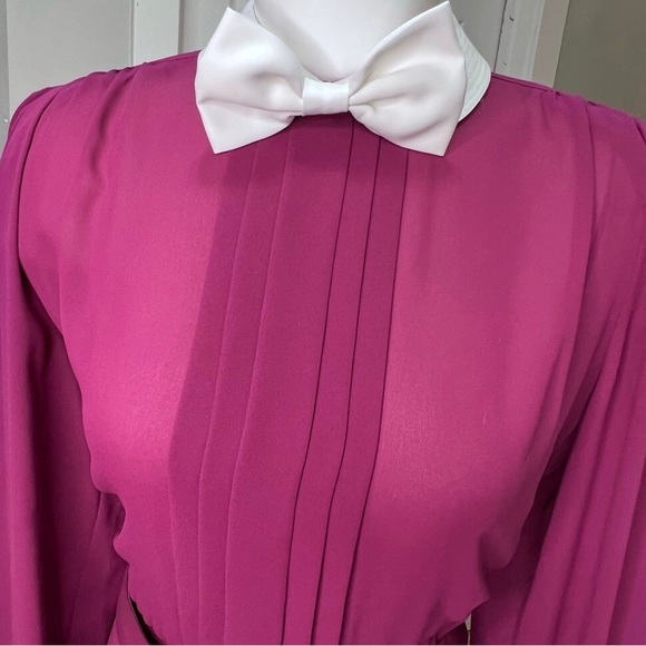 Vintage 1970’s. Rouie. Classic Flared Hot Pink Midi Dress. US14. - Picture 3 of 11